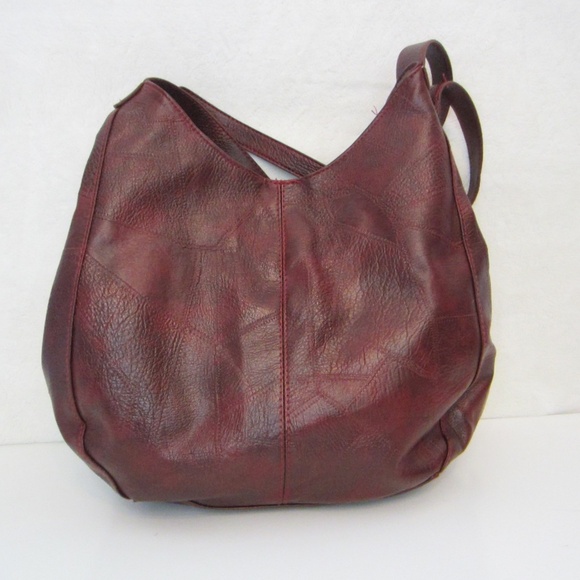 Jing Pin Piju Red Faux Leather Double Handle 3 Compartment Tote - Picture 12 of 12